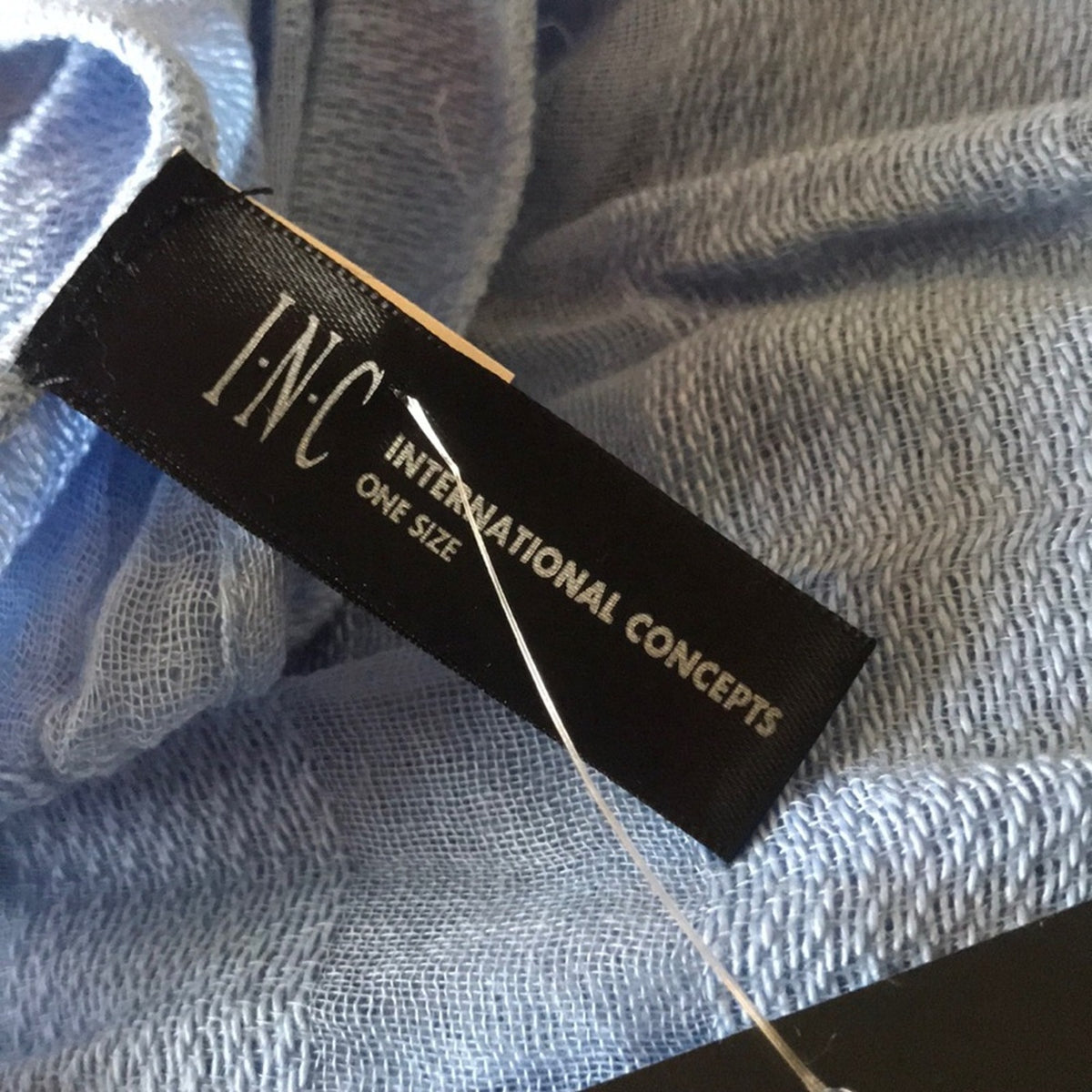 INC International Concepts Sheer Stripes Wrap Blue