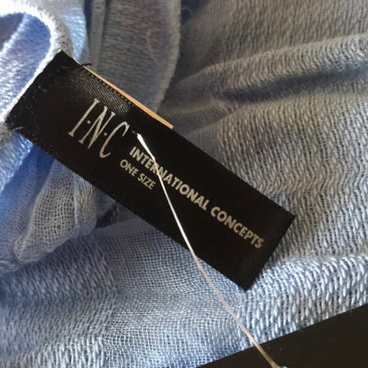 INC International Concepts Sheer Stripes Wrap Blue