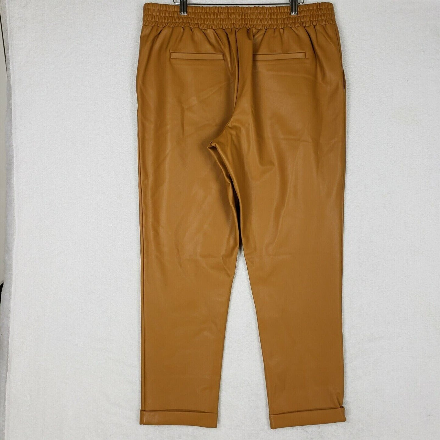 Halogen Atlantic Pacific Faux Leather Pull On Pants XL/Extra Large Tan Sugar NWT