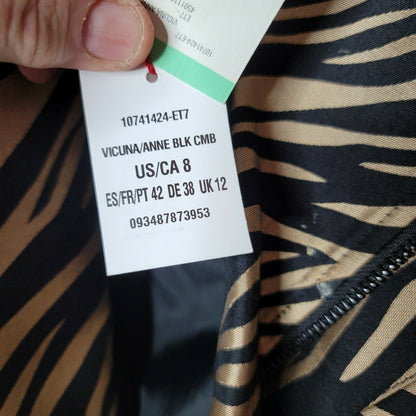 Anne Klein Moto Jacket Animal Print Long Sleeve Vicuna/Gold Black Combo 8