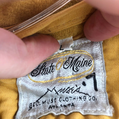 State Maine Vintage goldenrod jumpsuit large Velveteen One Piece Wide lapel