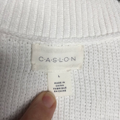 Caslon NWT V-Neck Cozy White Long Sleeve Sweater NEW womens large