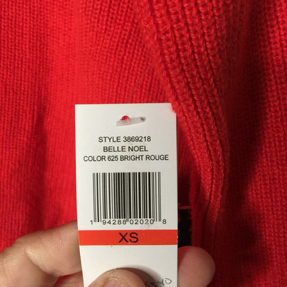 Court and Rowe Pullover Sweater Long Sleeve Striped Red  White XS extra small