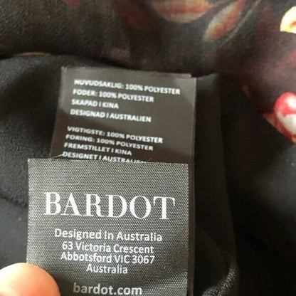 Bardot Women’s Faux Wrap Triple Ruffle Frill Mini Dress 4 / XS Black Floral NWT