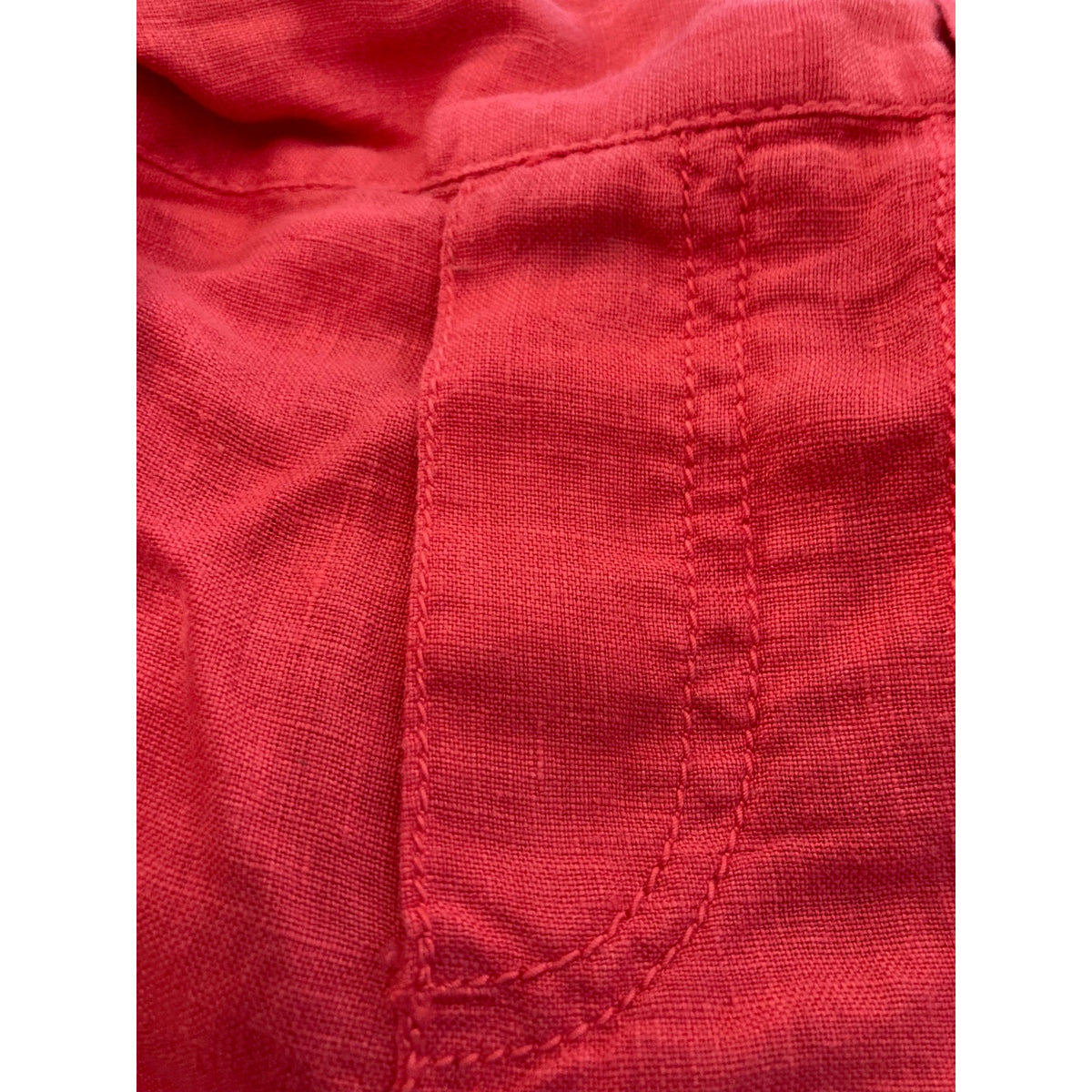 Caslon Linen Pull On Tie Belt Flare Leg Pants Sz Extra Small/XS Red Chateau NWT