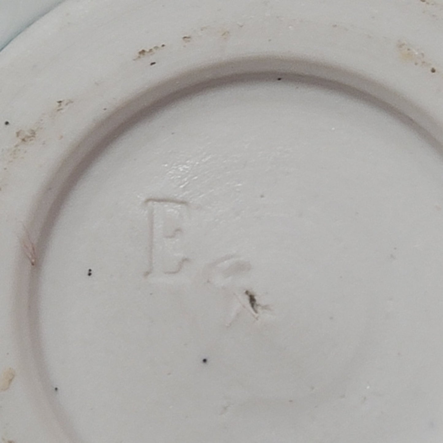 Handmade studio art pottery clay mug cup Forest hand painted Stamped E
