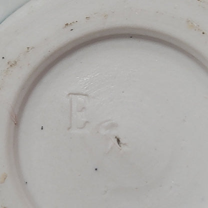 Handmade studio art pottery clay mug cup Forest hand painted Stamped E