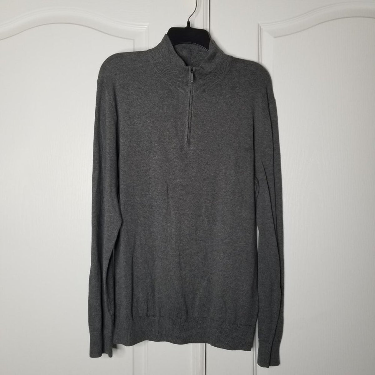 Wallin & Bros Pullover Sweater Quarter Zip Long Sleeve Mock Neck Charcoal Medium