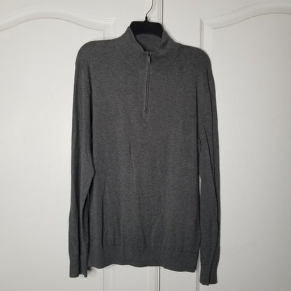 Wallin & Bros Pullover Sweater Quarter Zip Long Sleeve Mock Neck Charcoal Medium