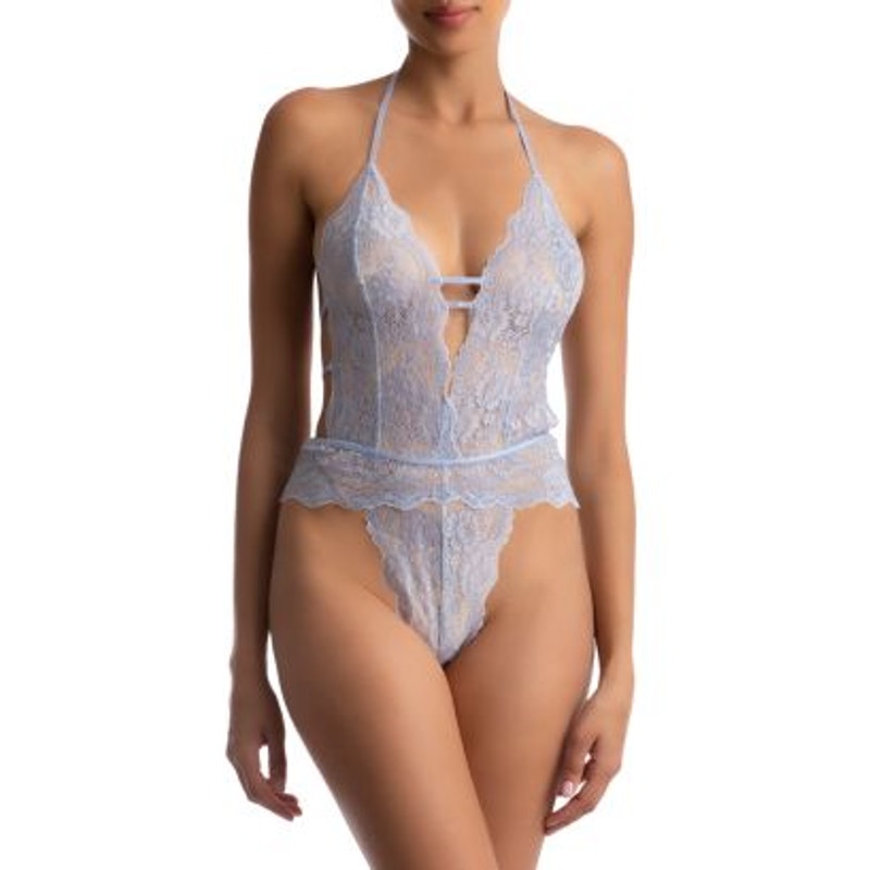 In Bloom By Jonquil NWT Floral Lace Teddy Starfall Blue Size Large