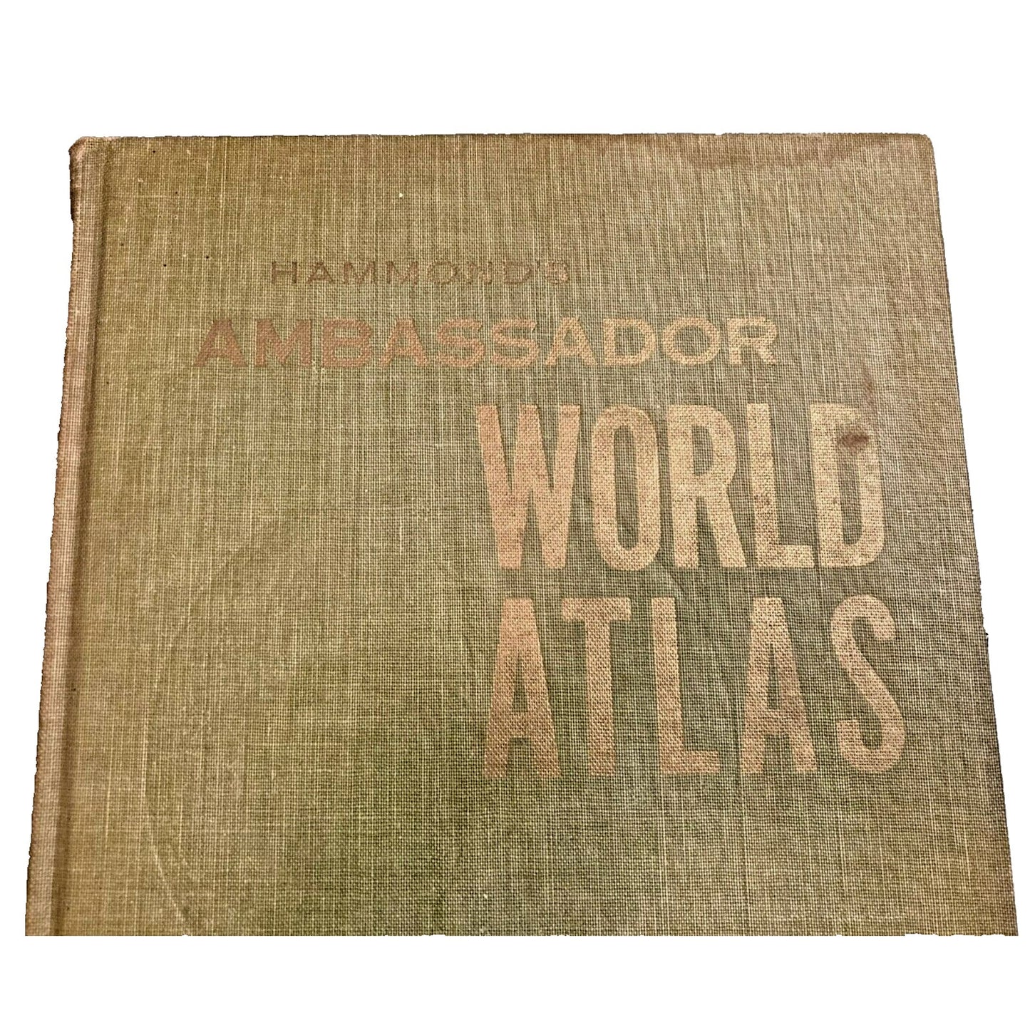 Hammond's Ambassador World Atlas Vintage - Copyright 1957 Green Cloth Hardcover