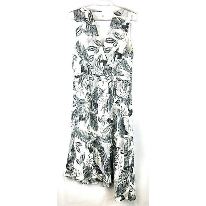 Sam Edelman Women’s Asymmetrical Sleeveless Midi Dress Size 12 Black/White NWT