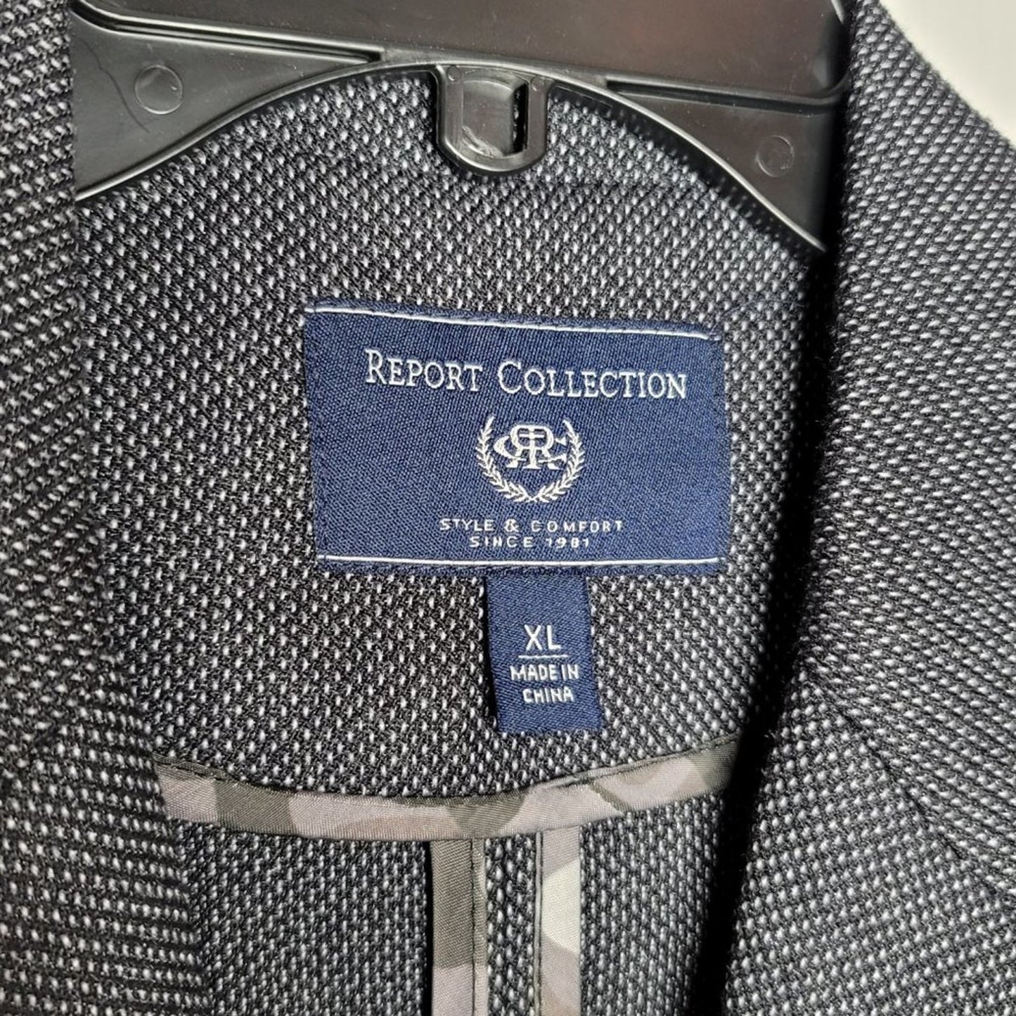 Report Collection Pin Dot Woven Blazer Side Vents Extra Large XL Casual NEW Gray