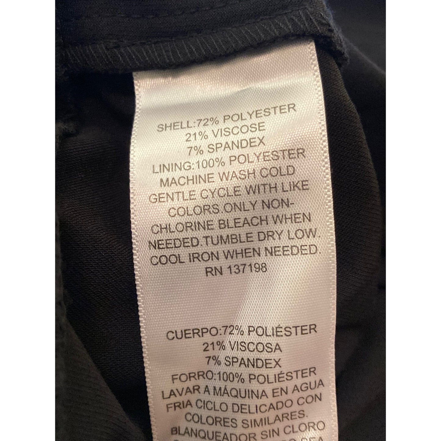 Danielle Bernstein Woven Exposed Zip-Front Bike Shorts Size 18W Black NWT