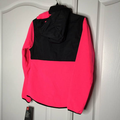 Coldgear Hooded Sweatshirt Long Sleeves Full Zip Removable Hood Black Pink Large