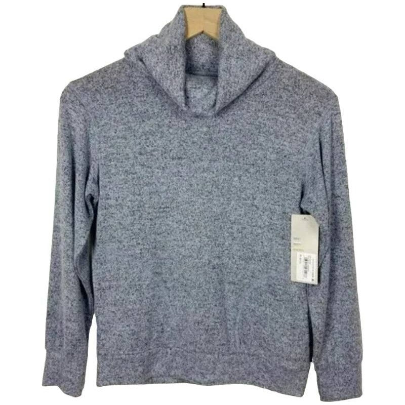 Z by Zella Long Sleeve Turtleneck Pullover Extra Small 5/6 Pale Blue Heather NWT