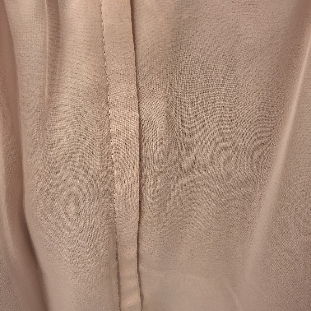 Miss Elliette Vintage 1990s Puff Sleeve Faux Wrap Pleated Dress Pink Medium