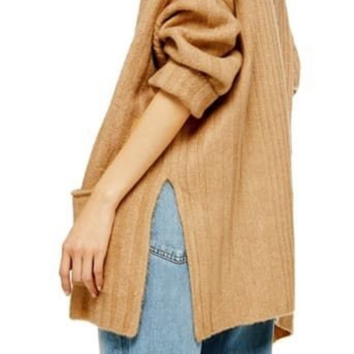 Topshop NEW Long Open Front Cardigan pockets Large
