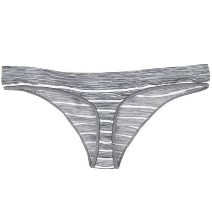 Jenni by Jennifer Moore Seamless Sissy Thong Grey Stripe Size Medium