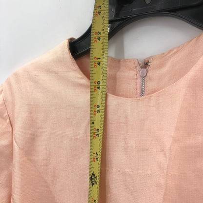 Mancini Women Short Sleeve Tie Waist Mini Dress Back Zip Pink Sz 16