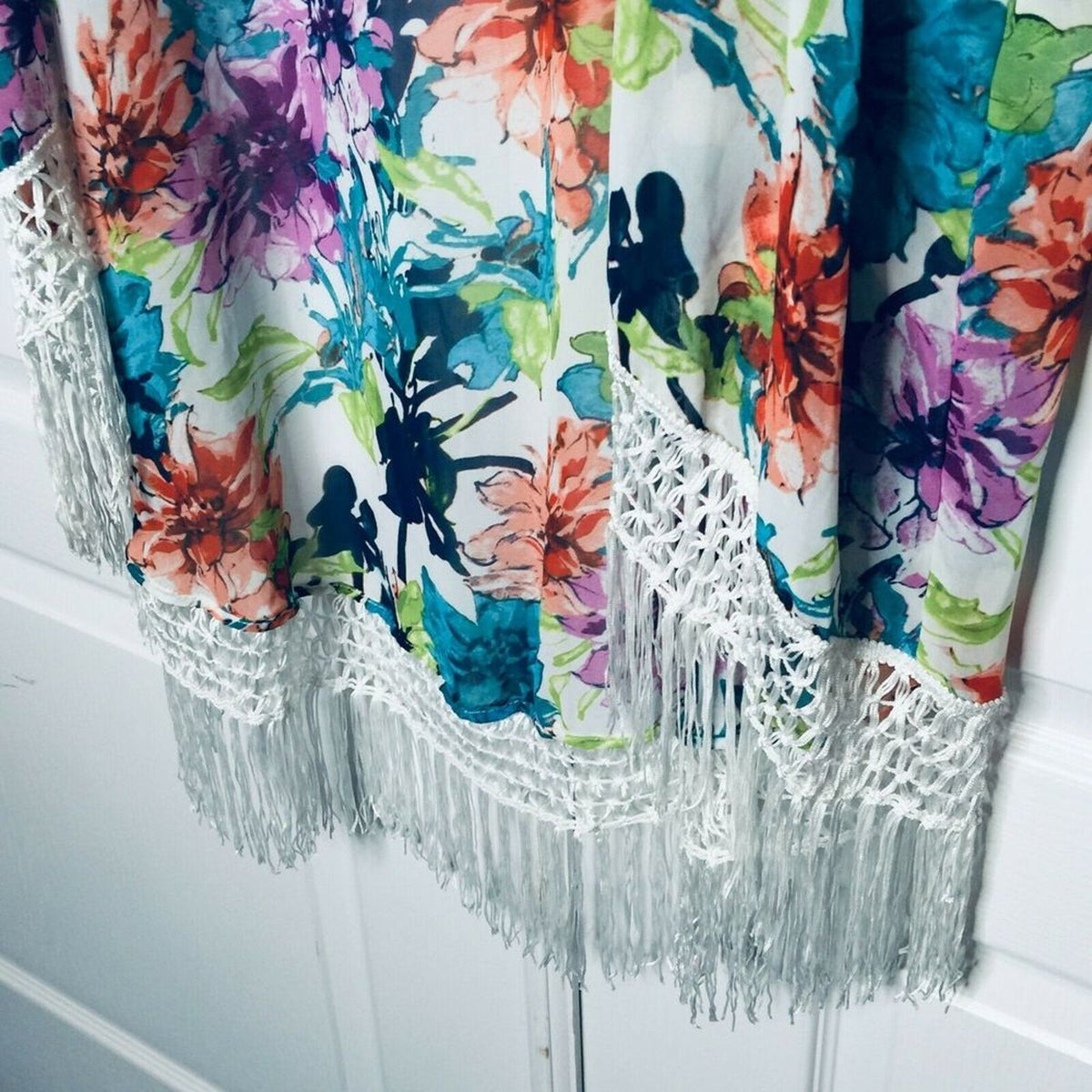Catalina Open Front Kimono Cover Up Flowy Fringe Long Loose Sheer Boho Beach Top