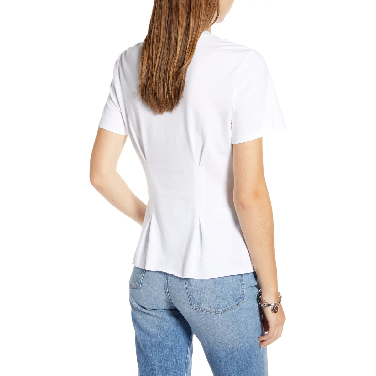 Treasure & Bond NWT White Corset Detail T-Shirt Size Small