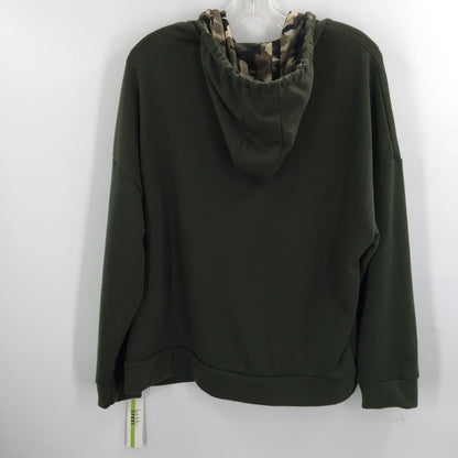Nicole Miller cSport Zip Up Hoodie Jacket Long Sleeves Green Camo Large NWT