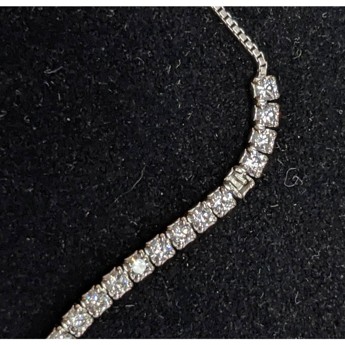 Savvy Cie Jewels Sterling Silver Lariat Tennis Bracelet MISSING ONE STONE Square