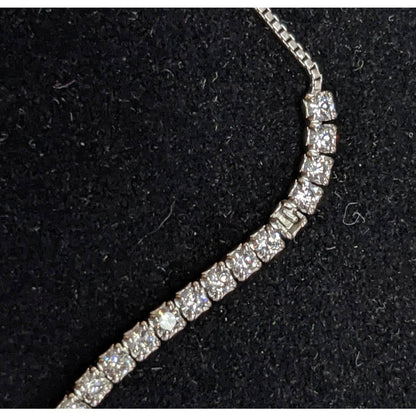 Savvy Cie Jewels Sterling Silver Lariat Tennis Bracelet MISSING ONE STONE Square