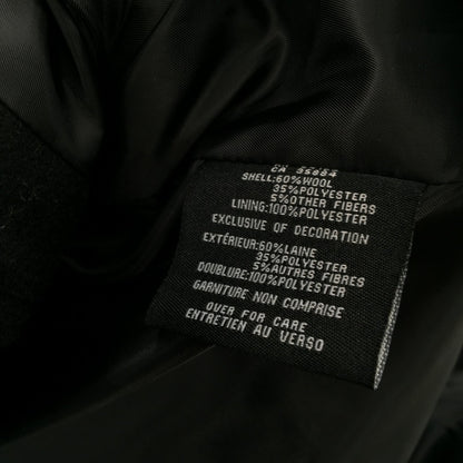 Cole Haan Winter Wool Blend Coat Long Sleeve Slit Back PeaCoat Black Size Medium