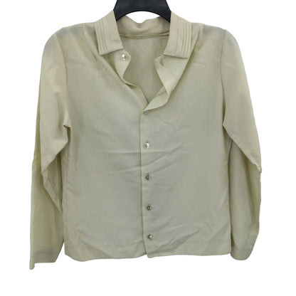 Judy Bond Vintage Light Green Button Up Shirt Long Sleeve Collar Top Blouse