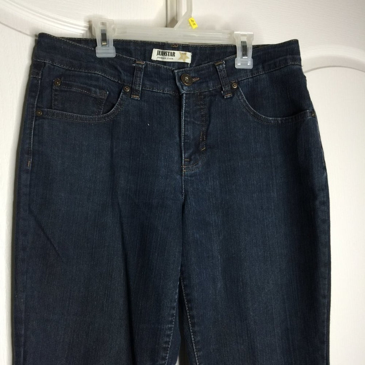Jeanstar Premium Denim Stretch Boot Cut Jeans Mid Rise Dark Wash Blue Size 8