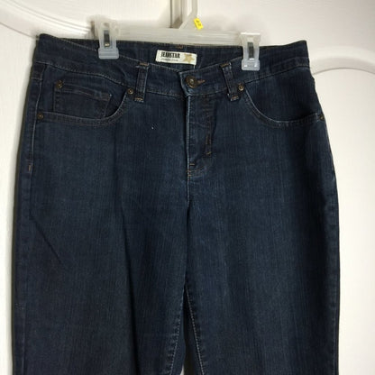 Jeanstar Premium Denim Stretch Boot Cut Jeans Mid Rise Dark Wash Blue Size 8