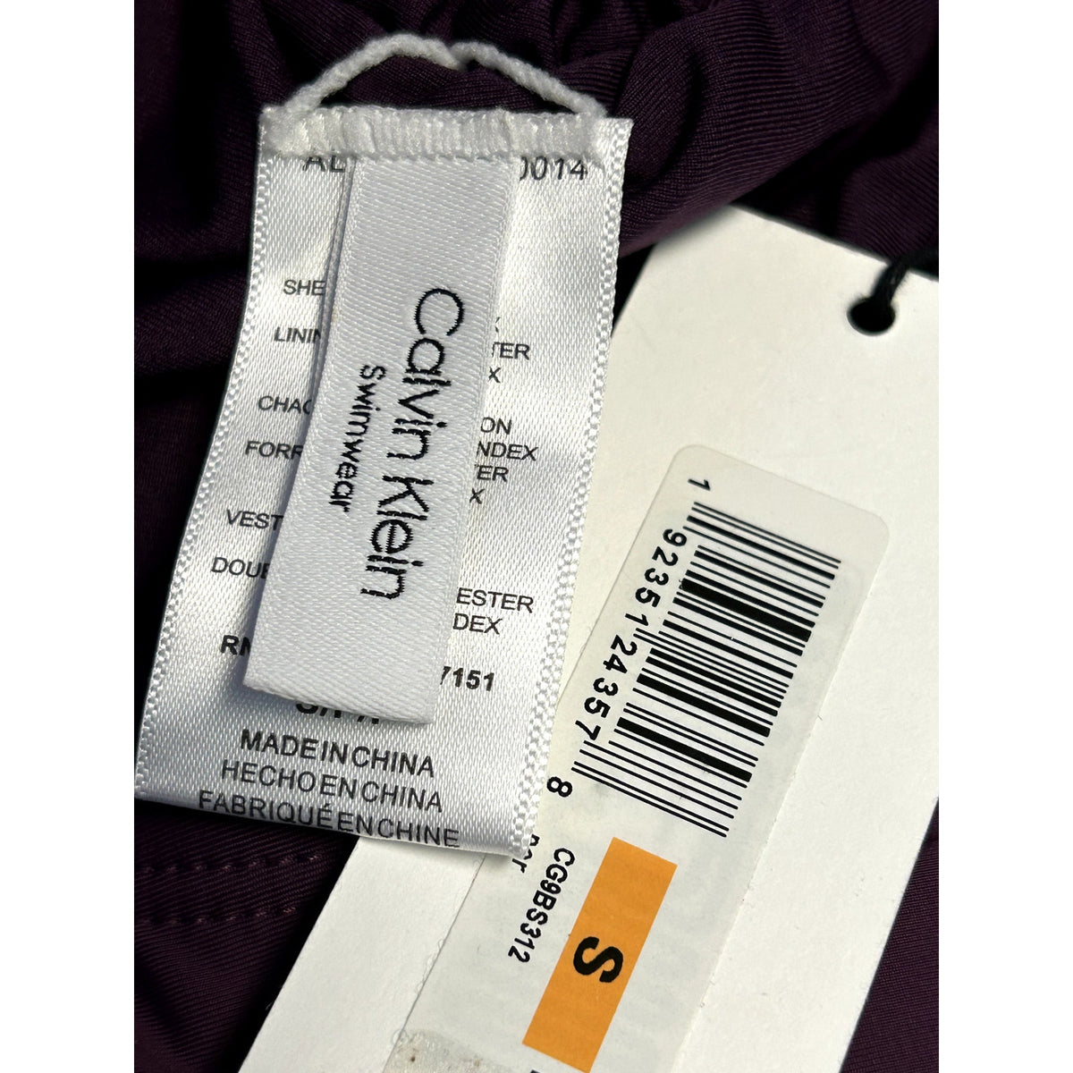 Calvin Klein NWT Purple Port Liquid Convertible Swim Bottoms Size Small