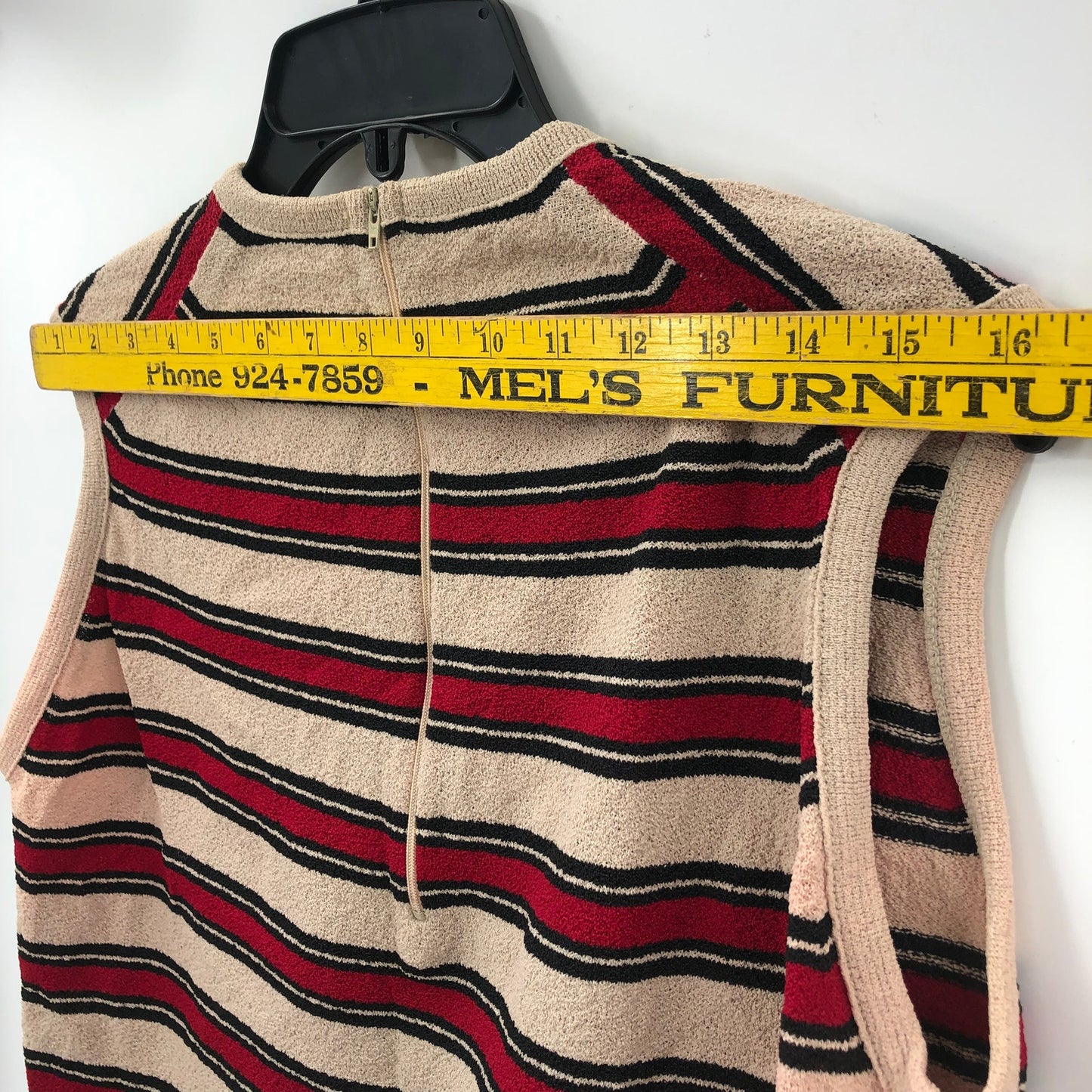 Vintage Talbott Tarafast 2 Pc Cardigan set Knit Sweater 3/4 Sleeves Red Tan 38