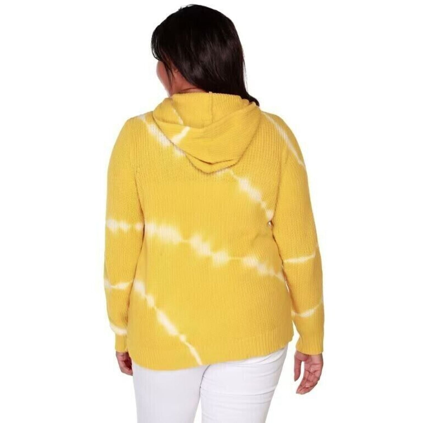 Belle Belldini Gracie Hooded Tie Dye Knit Sweater XL/Extra Large Honey Gold NWT
