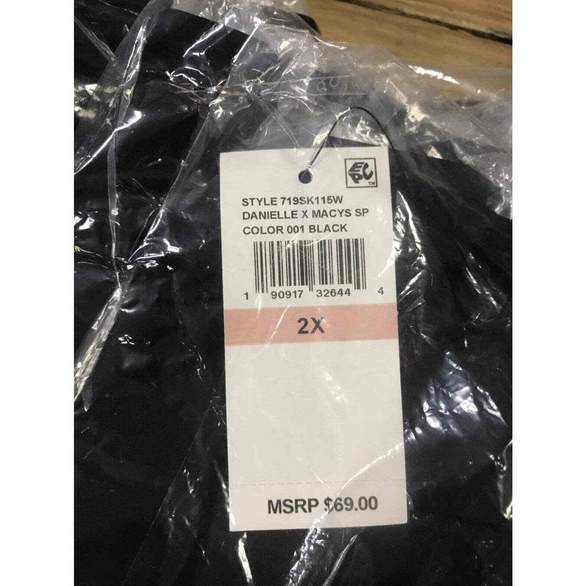 Danielle Bernstein $69 NEW A-Line Silhouette Slip-On Midi Skirt Zip-Up Black 2X