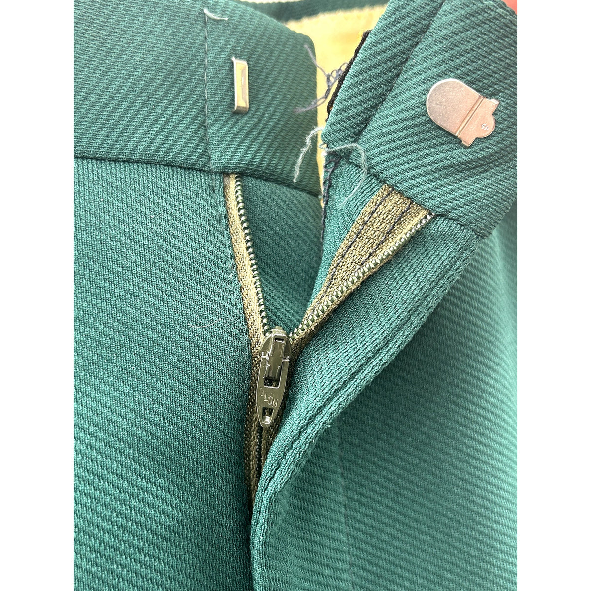 Vintage Polyester Slacks Trousers Forrest Green Dress Pant Straight Leg W33"