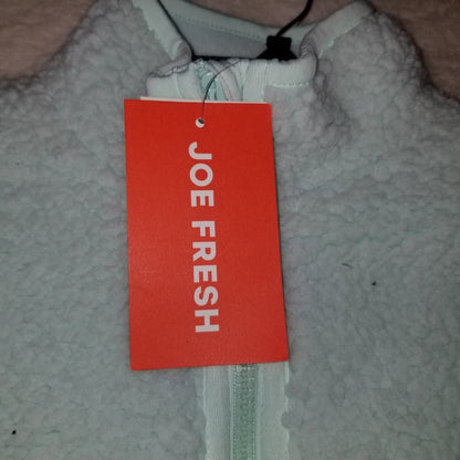 Joe Fresh Fleece Zip Jacket Funnel Neck Long Sleeves Zip Mint Green Small  6
