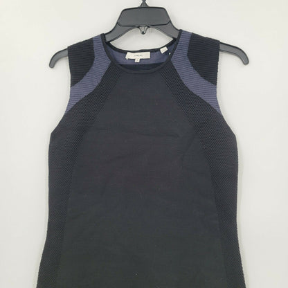 Vince Sleeveless Body cone Dress Crew Neck Knee Length Wool Black Size Medium
