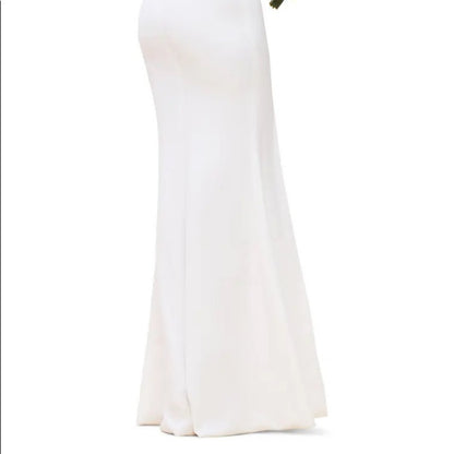 Dress the Population Gracelyn Blouson Jersey Gown XL White Formal Sleeveless NEW
