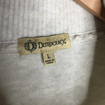 Democracy Pullover Sweater Asymmetrical Collar Long Sleeve Oatmeal Size Large