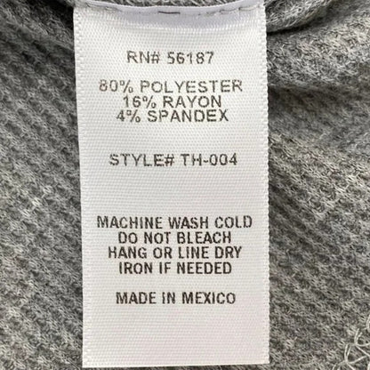 Baea Los Angeles Raw Seams Waffle Thermal Bell Sleeve Top Sz Small Grey NWT