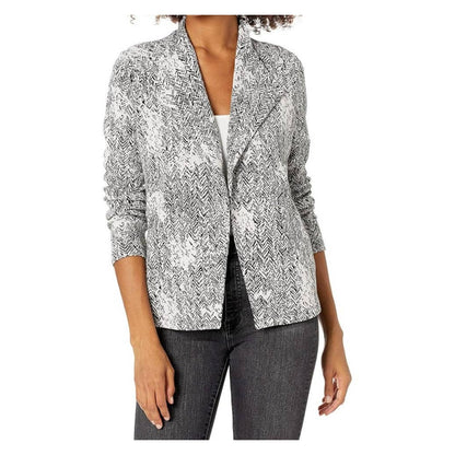 Nic & Zoe Marbelous Draped Open Cardigan Jacket Sz Medium in Grey Multi NWT