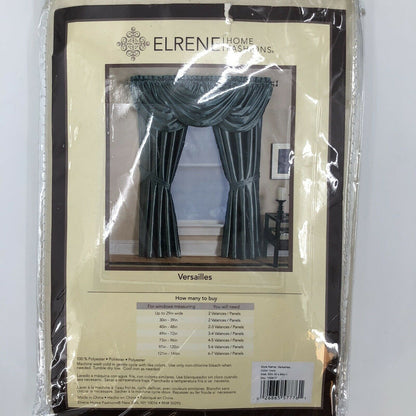 Elrene Home Versailles 52" x 84" Panel w/ tieback, Ivory LOT OF 2 pkgs. NEW