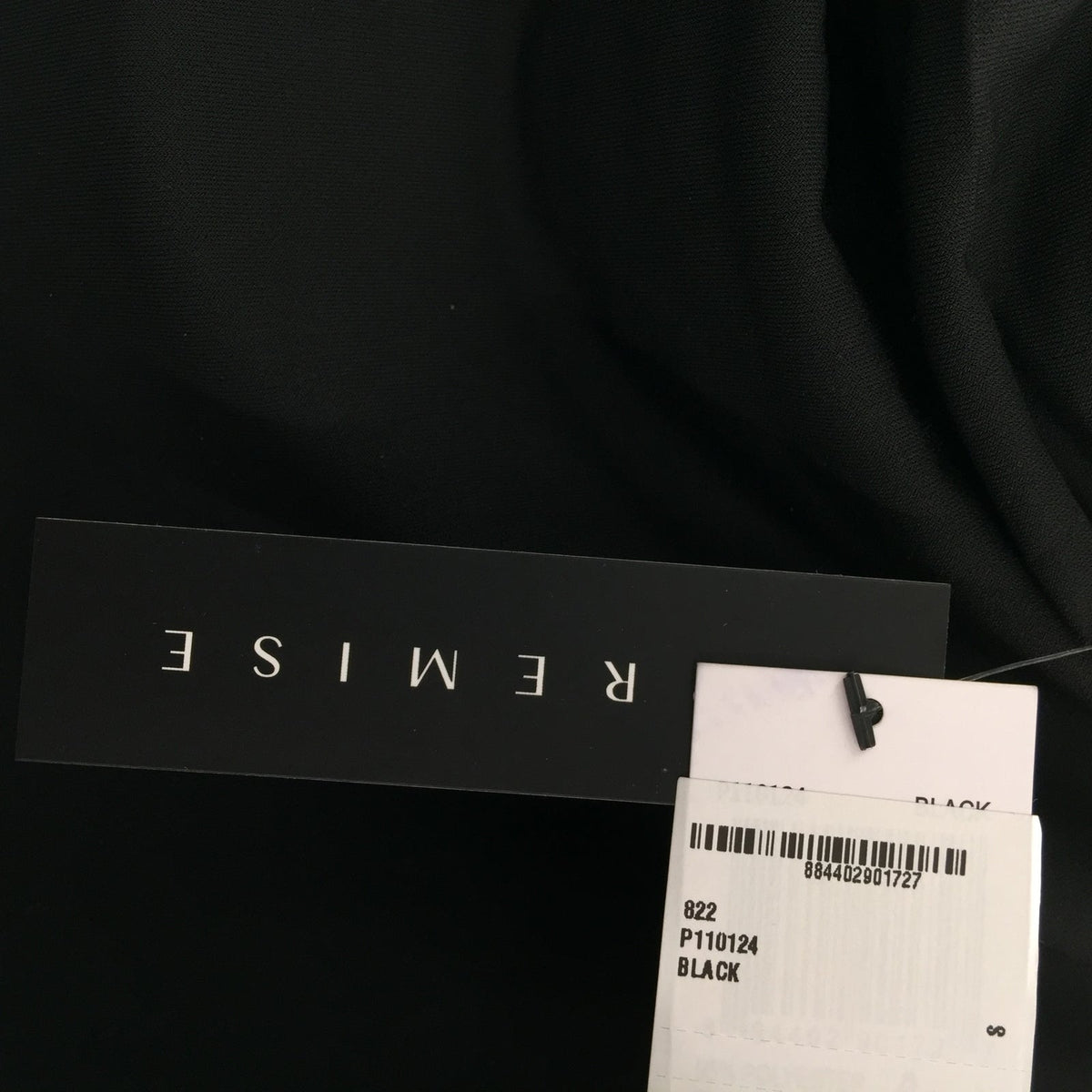 Premise Career Cowl Neck Blouse Top Short Sleeve Black Solid Size Small NWT