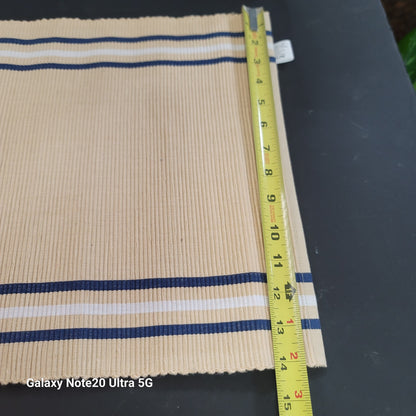 set 4 Pier 1 Imports All cotton Placemats Cream Blue White Striped VTG 20x14set