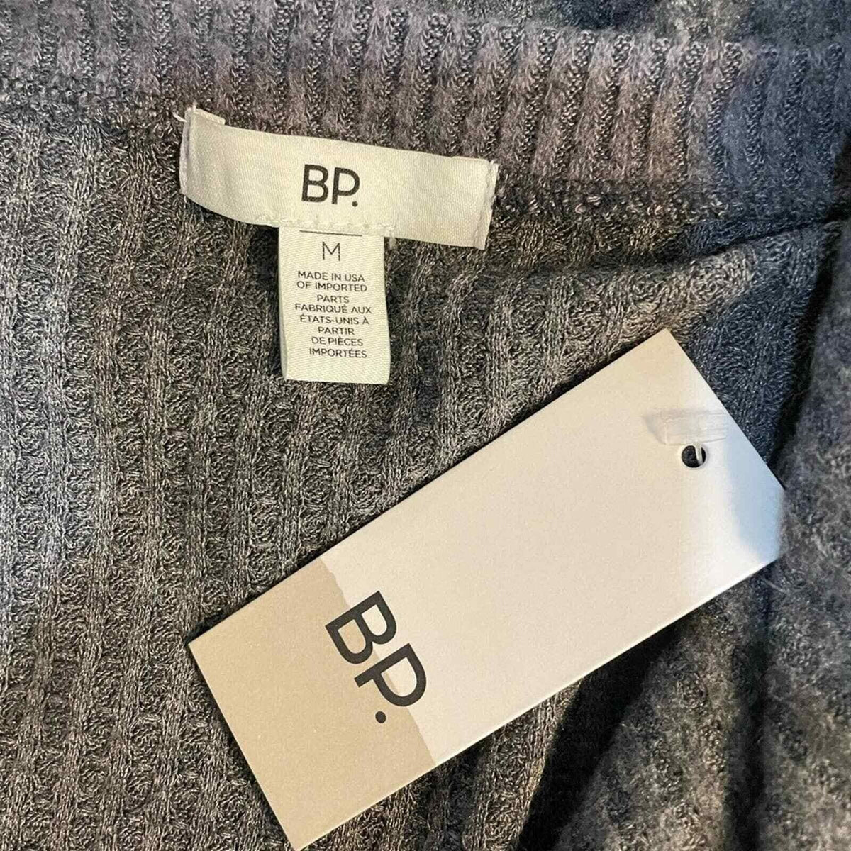 BP Babydoll Lightweight Sweater Top Medium Grey Pewter NWT Soft Thermal Knit