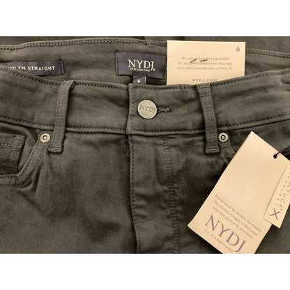 NYDJ Women's Jeans Marilyn Straight Leg Size 6 Vintage Pewter Gray NWT