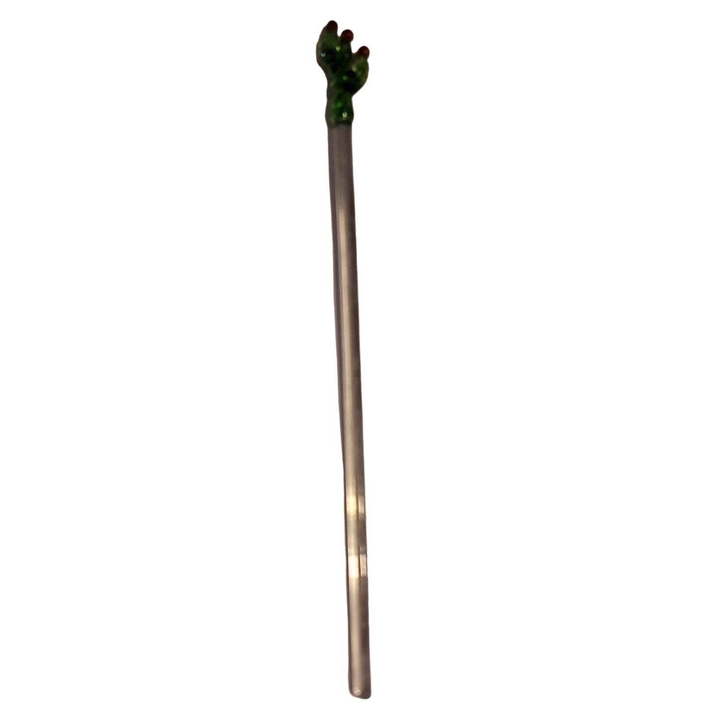 Hand-Blown Art Glass 8.5" SWIZZLE Stick margarita TIKI bar mix drink CACTUS